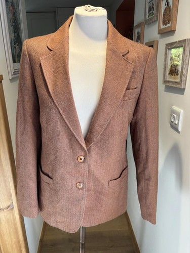Vintage rust herringbone tweed - herringbone,