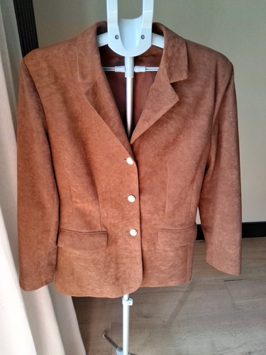 Womens rust faux suede blazer - womens,